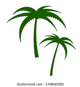 Palm trees silhouettes, vector illustration, flat style.
