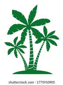 Palm Trees silhouettes vector illustration isolated on white background. Vector Illustration. 
