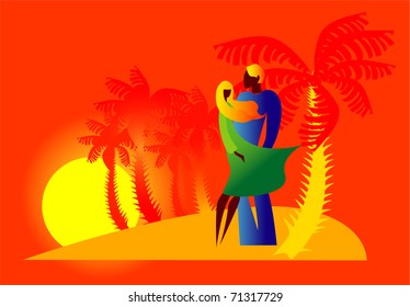 Palm trees, summer, love