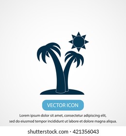 Palm trees and sun icon