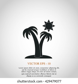 Palm trees and sun icon