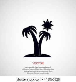 Palm trees and sun icon