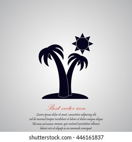 Palm trees and sun icon