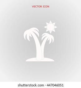 Palm trees and sun icon