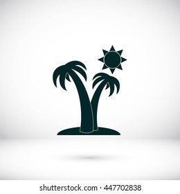 Palm trees and sun icon