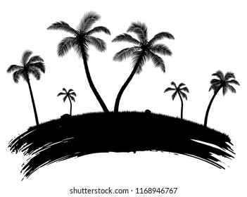 Palm trees sunset vector illustration