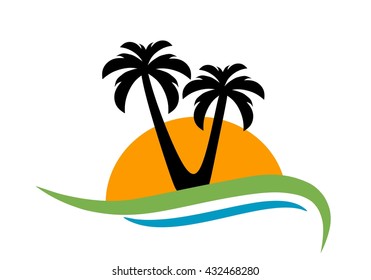 palm trees and tropical island