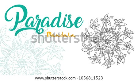 Download Palm Trees Turtle On Island Mandala Stock Vector (Royalty ...