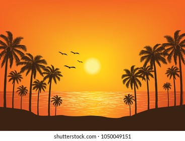 Palm trees vector
