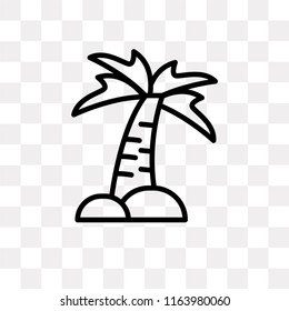 Palm Trees vector icon isolated on transparent background, Palm Trees logo concept