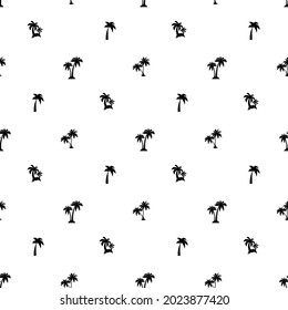 Palm trees vector illustration, seamless pattern, white background. Stylish print