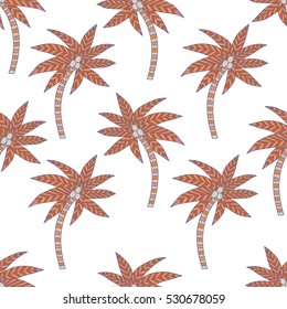 Palm trees vector illustration seamless pattern