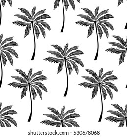 Palm trees vector illustration seamless pattern