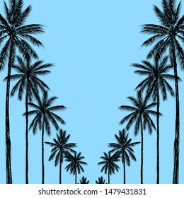 Palm trees vector illustration, Tropical nature element.

