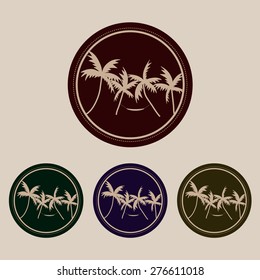 Palm trees vector logo design template. 