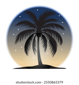 Palmeras Vector, Noche palmeras vibes Vector 