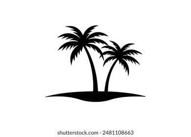 palm trees vector this a silhouette, illustration, editable Eps file 