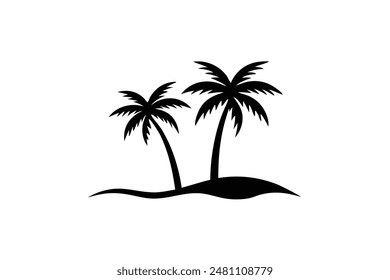 palm trees vector this a silhouette, illustration, editable Eps file 