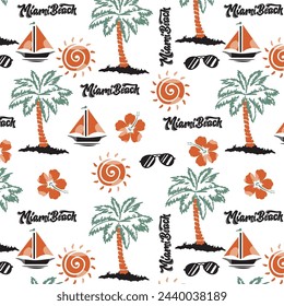 
Palm trees,sunny,miami beach pattern holiday 