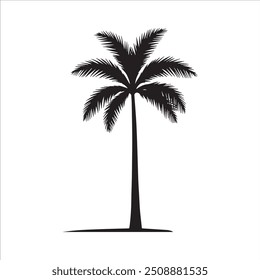 palm tress and water silhouette vector