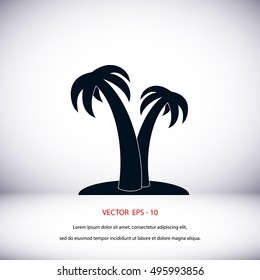 palm tropical icon, flat design best vector icon
