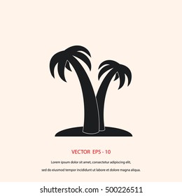 palm tropical icon, flat design best vector icon