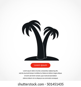 palm tropical icon, flat design best vector icon