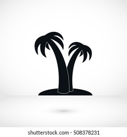 palm tropical icon, flat design best vector icon
