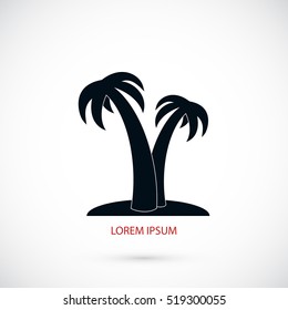palm tropical icon, flat design best vector icon