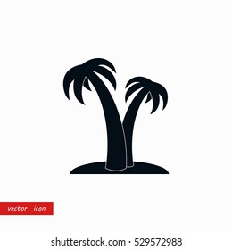 palm tropical icon, flat design best vector icon