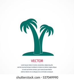 palm tropical icon, flat design best vector icon