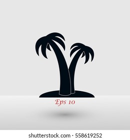 palm tropical icon, flat design best vector icon