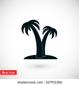 palm tropical icon, flat design best vector icon