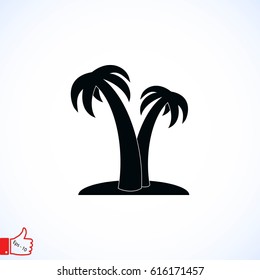 palm tropical icon, flat design best vector icon