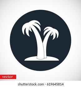 palm tropical icon, flat design best vector icon