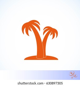 palm tropical icon, flat design best vector icon