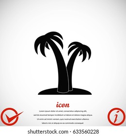 palm tropical icon, flat design best vector icon