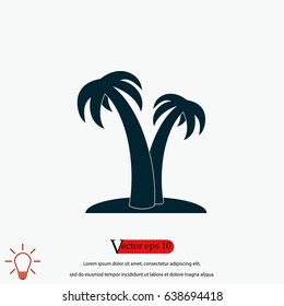 palm tropical icon, flat design best vector icon