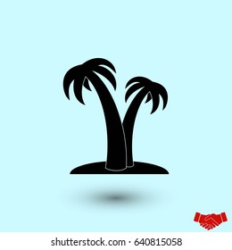palm tropical icon, flat design best vector icon