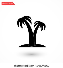 palm tropical icon, flat design best vector icon