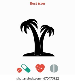 palm tropical icon, flat design best vector icon