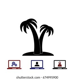 palm tropical icon, flat design best vector icon