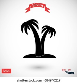 palm tropical icon, flat design best vector icon