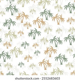 Palm tropical seamless pattern. Textile print with trees. Paradise vector background design. Hawaii style wallpaper Beach coconut palm botanical ornament.