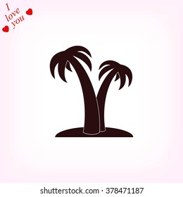 palm tropical tree icon