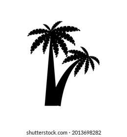 palm tropical tree icon black silhouette illustration isolated on white background