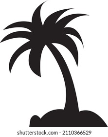 palm tropical tree icon silhouette vector illustration.eps