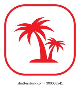 palm tropical tree  icon silhouette vector illustration 
