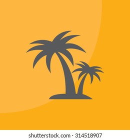 palm tropical tree  icon silhouette vector illustration 