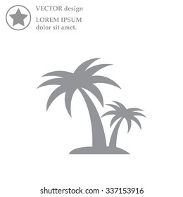 palm tropical tree  icon silhouette vector illustration 